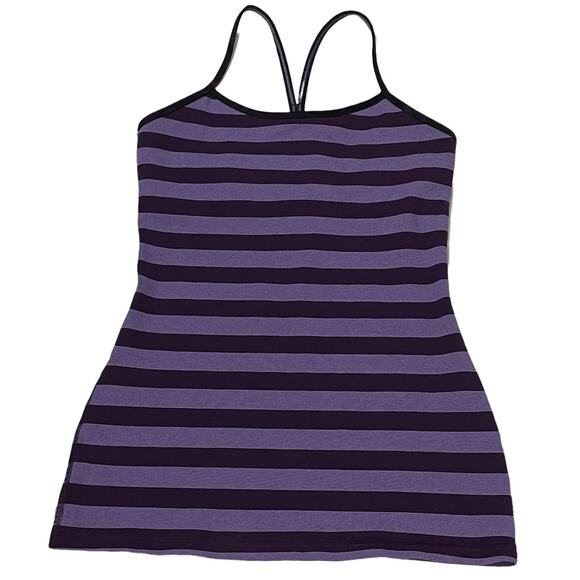 Lululemon Power Y Tank - Micro Macro Stripe Deep Zinfandel - 6 - Picture 1 of 9